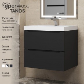 Тумба под раковину Uperwood Tanos 60 см, подвесная, черная матовая в Миассе - miass.ok-mebel.com | фото 3
