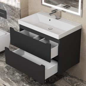 Тумба под раковину Uperwood Tanos 70 см, подвесная, черная матовая в Миассе - miass.ok-mebel.com | фото 2