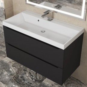 Тумба под раковину Uperwood Tanos 90 см, подвесная, черная матовая в Миассе - miass.ok-mebel.com | фото 11