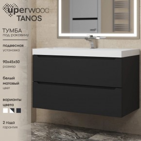Тумба под раковину Uperwood Tanos 90 см, подвесная, черная матовая в Миассе - miass.ok-mebel.com | фото 3
