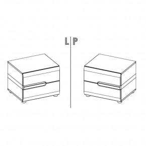 Тумба прикроватная 2S/TYP 96, LINATE ,цвет белый/сонома трюфель в Миассе - miass.ok-mebel.com | фото 4