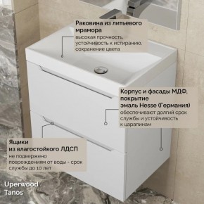 Тумба с раковиной Uperwood Tanos 50 см, подвесная, белая матовая в Миассе - miass.ok-mebel.com | фото 6