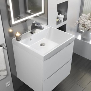 Тумба с раковиной Uperwood Tanos 50 см, подвесная, белая матовая в Миассе - miass.ok-mebel.com | фото 9