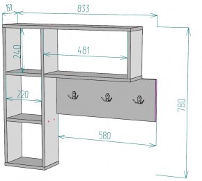 Вешалка настенная для одежды V28 в Миассе - miass.ok-mebel.com | фото 2