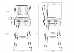 Вращающийся полубарный стул DOBRIN TONY COUNTER, капучино, черный в Миассе - miass.ok-mebel.com | фото 12