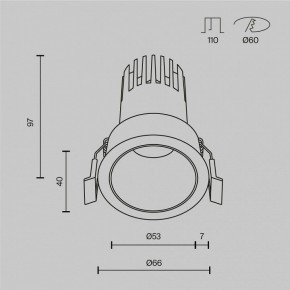Встраиваемый светильник Maytoni Dip DL116-10W-2.7K-B в Миассе - miass.ok-mebel.com | фото 10