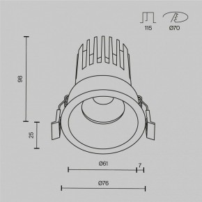 Встраиваемый светильник Maytoni Dip DL117-15W-4K-B в Миассе - miass.ok-mebel.com | фото 9