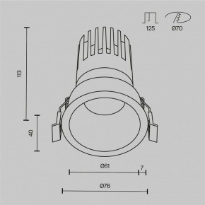 Встраиваемый светильник Maytoni Dip DL118-15W-2.7K-B в Миассе - miass.ok-mebel.com | фото 10