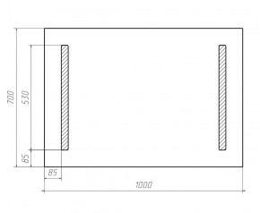 Зеркало Good Light 2-100 с подсветкой Домино (GL7016Z) в Миассе - miass.ok-mebel.com | фото 3