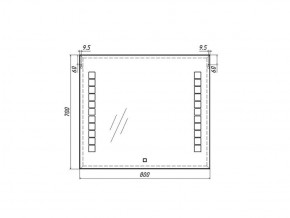 Зеркало Quadro 80 alum с подсветкой Sansa (SQ1017Z) в Миассе - miass.ok-mebel.com | фото 7